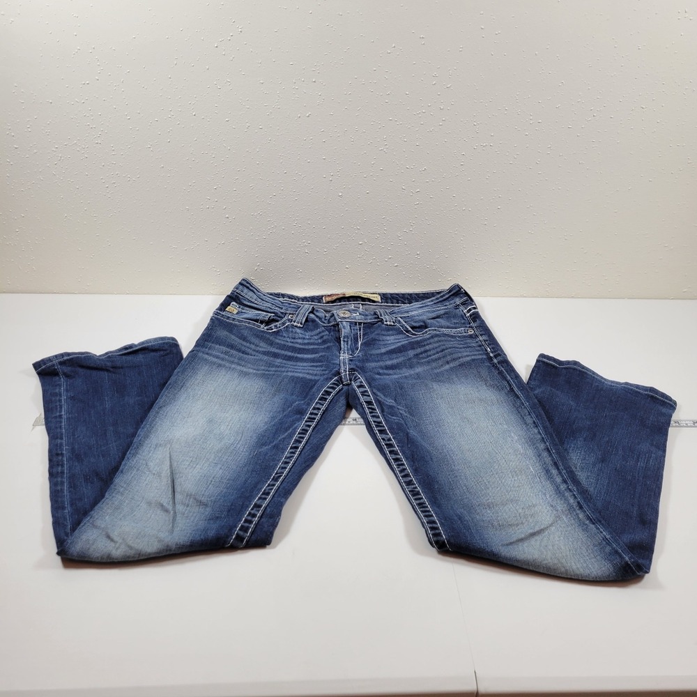 Big Star Sweet Straight Jeans Womens 30L Blue Excellent Ultra Low Rise Stretch